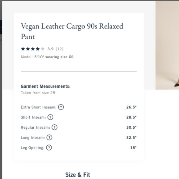 Abercrombie Women's Vegan Leather Cargo 90s Relaxed Pant Gray 34 reg - Picture 9 of 14